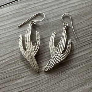 Sterling Silver Cactus Earrings